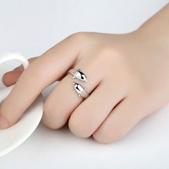 925 Sterling Silver Dolphin Jewelry Set - Picture 6 of 7